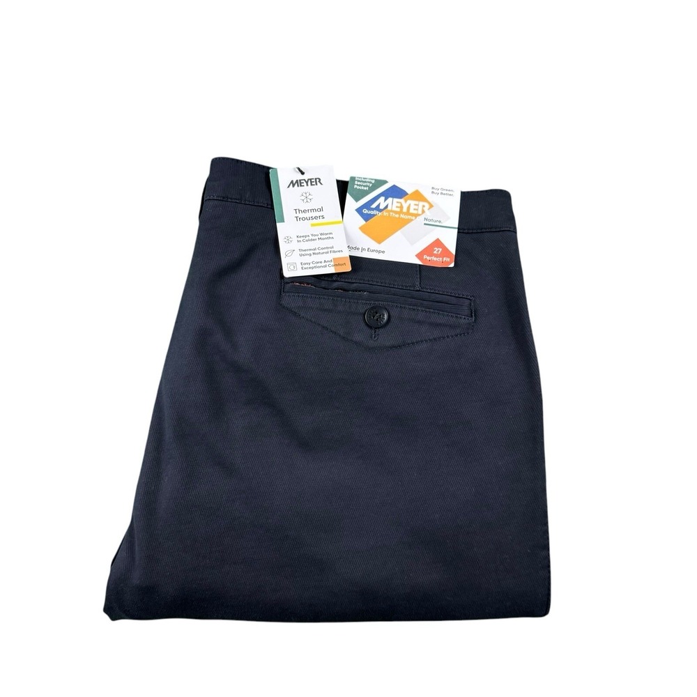 Meyer Chicago Navy Blue 5 Pocket Mens Thermal Trouser 38X32 2-3926/18 NWT